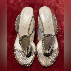Faux snakeskin sandals